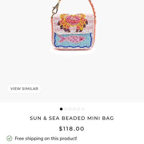 America and beyond mini beaded crab and sardine Colorful Beaded mini purse - Picture 5 of 8